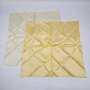 Yellow Pocket Squares LOT OF 2 Silk Handkerchief Hanky Silk Butter And Pale